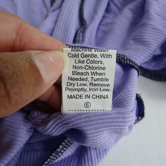 Shein Purple Tie Front Crop Cardigan Women Size L 8 10 Stretchy Knit Long Sleeve - Picture 5 of 9